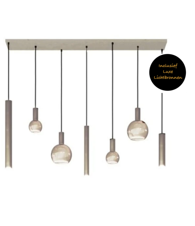 Ztahl Riva Hanglamp Quartz 145 met spots en sierlampen