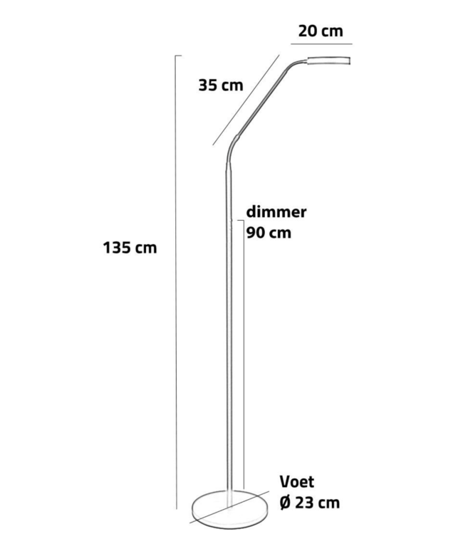 Oplaadbare accu leeslamp dim to warm -brons-H135