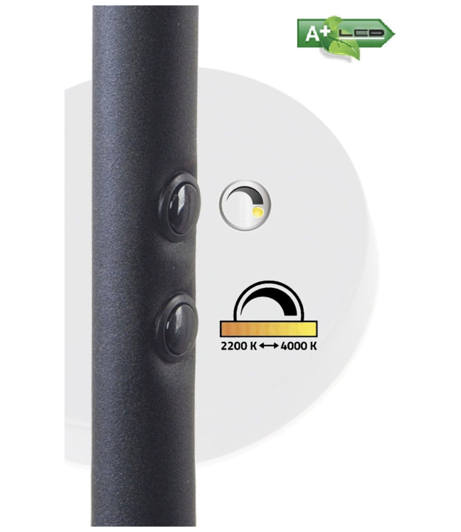 Oplaadbare accu leeslamp dimbaar-rvs-H135