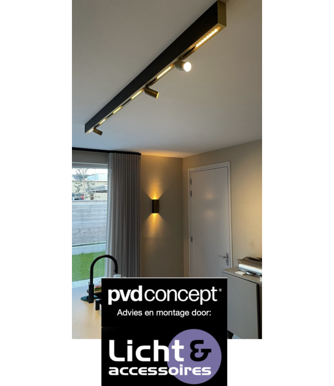 Design whiteline slot track opbouw met 2 spots 180cm bronze dimbare leds