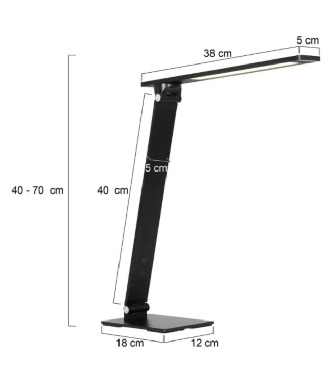 Bureaulamp met pulsdimmer 4 stappen van 2200K naar 4000K