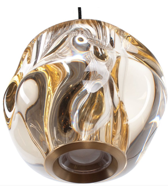 Ronde Melina hanglamp 5 lichts zwart/gold