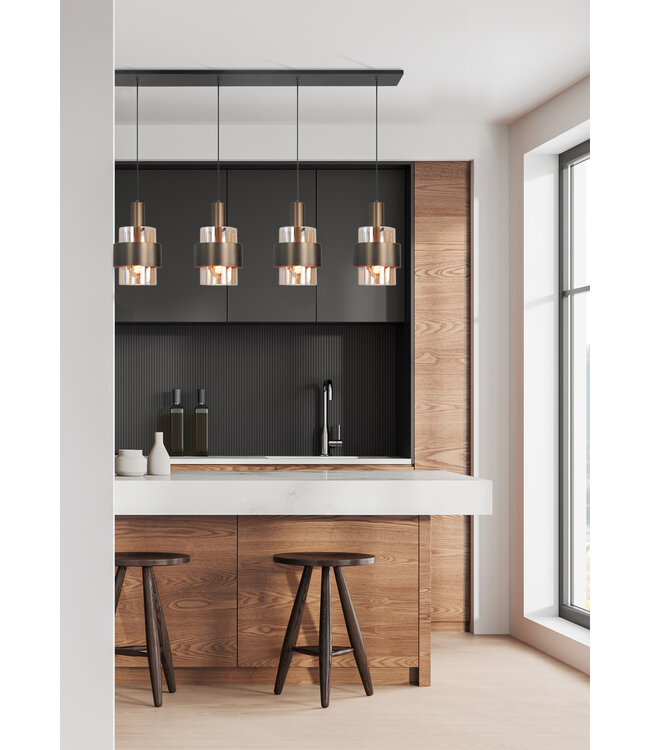 Marrone hanglamp 4 lichts