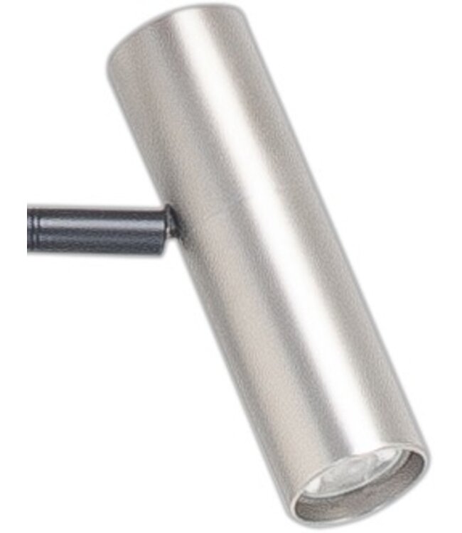 Trend vloerlamp RVS met zwarte kap met crocoprint