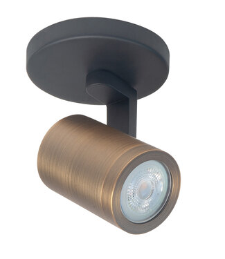 Highlight Halo spot 1 lichts rond zwart/brass