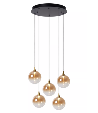Hanglamp GISELA Amber 5 lichts