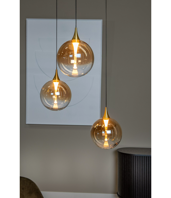 Hanglamp GISELA Amber 5 lichts