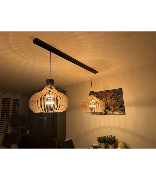 Hanglamp opengewerkt hout-40cm-naturel