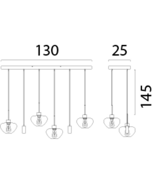 Hanglamp cacao met glas en leesspots