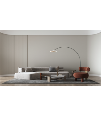 Masterlight Esmee design vloerlamp boog rvs