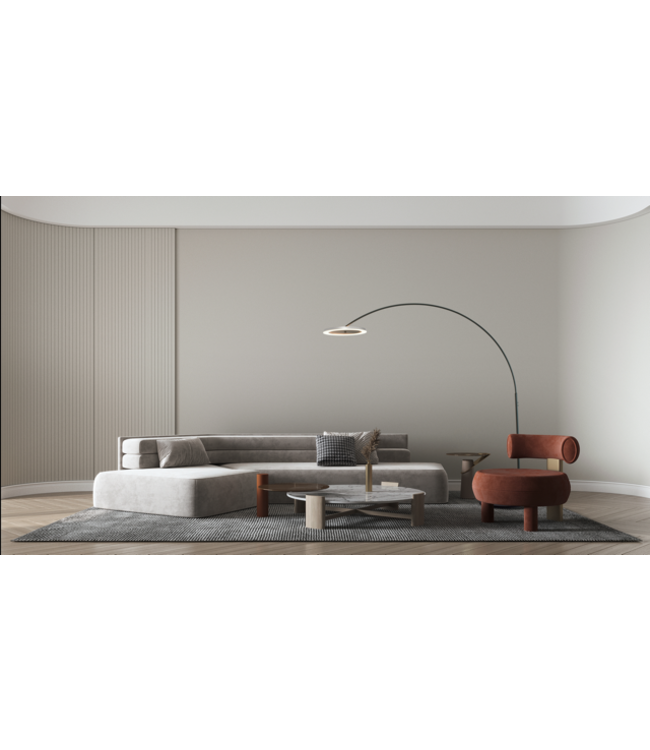 Masterlight Esmee design vloerlamp boog rvs
