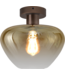 Masterlight Plafondlamp genua 1 lichts cacao met amber glas