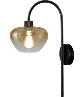 Masterlight Wandlamp in een kleine boog met glas genua