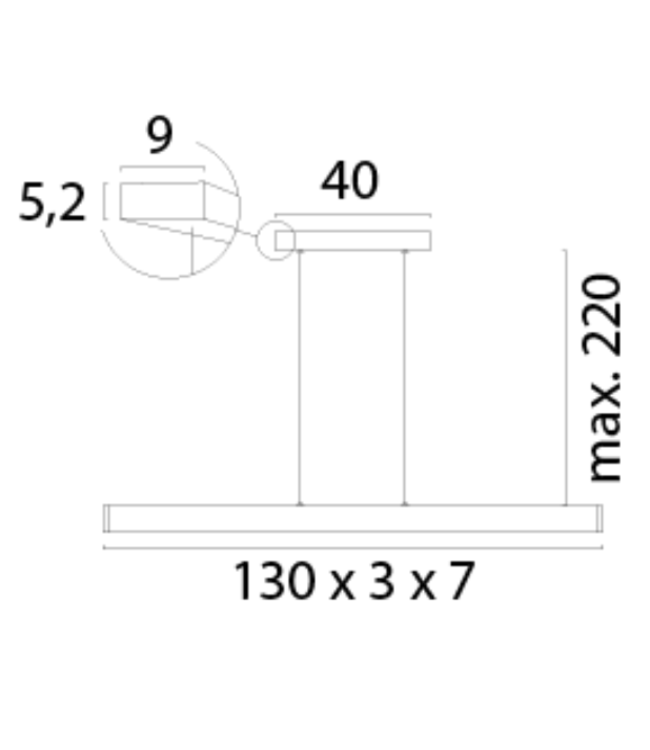 Hanglamp Atina 130cm cacao gesture dimbaar