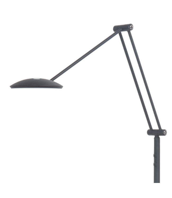 zwart minimalische leeslamp met knikarm dim to warm