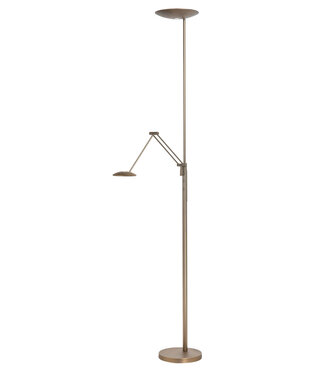 Highlight Vloerlamp uplight met leesarm dim to warm brons