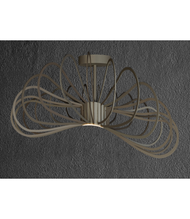 Stalen plafondlamp Platinum met mooie rondingen 50cm