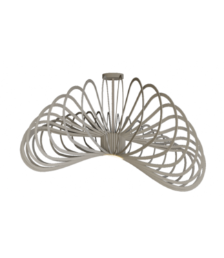 Ztahl Stalen plafondlamp quartz  met mooie rondingen  85cm