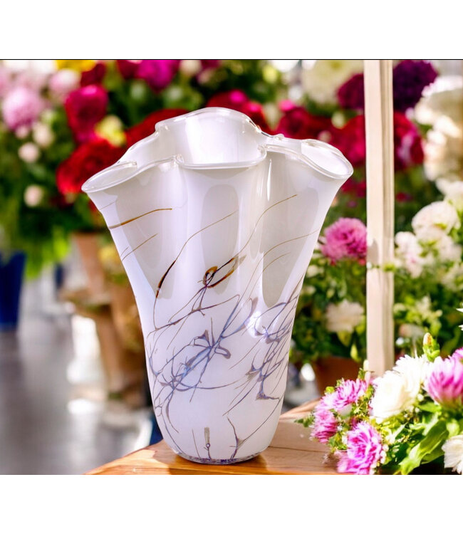 Handgemaakte italiaanse vaas Forrest Hoogte 28cm