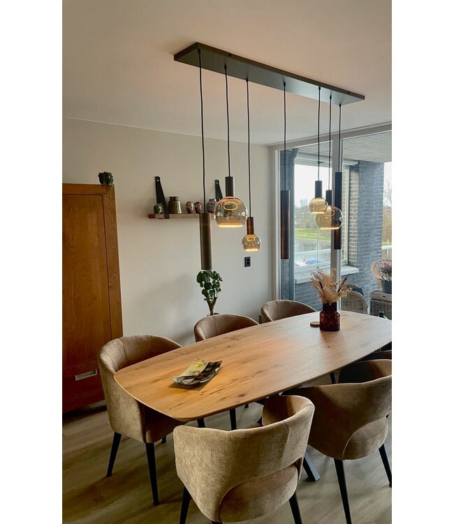 Riva Hanglamp Platinum 145 met spots en sierlampen