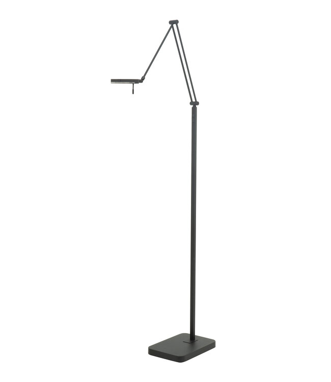 Knikarm led leeslamp 10watt met push dimmer vierkant mat zwart