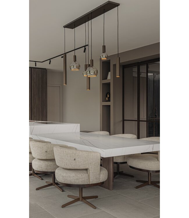 Riva Hanglamp Platinum 120 met spots en sierlampen