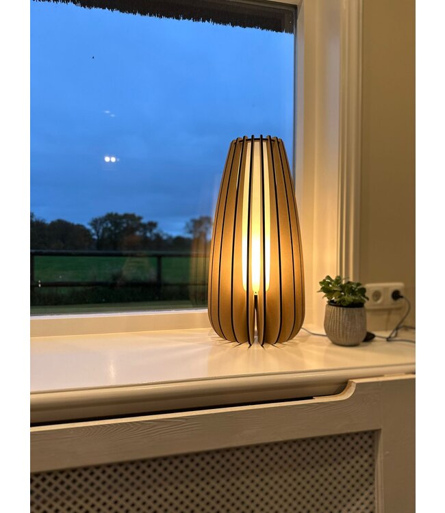 Tafellamp Rocket naturel met opaal binnenkant 60cm