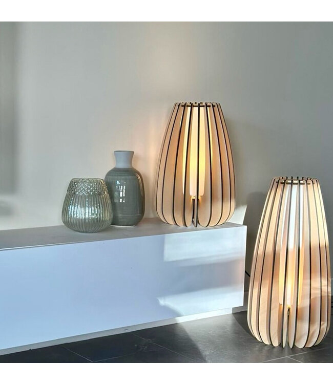 Tafellamp Rocket naturel met opaal binnenkant 60cm