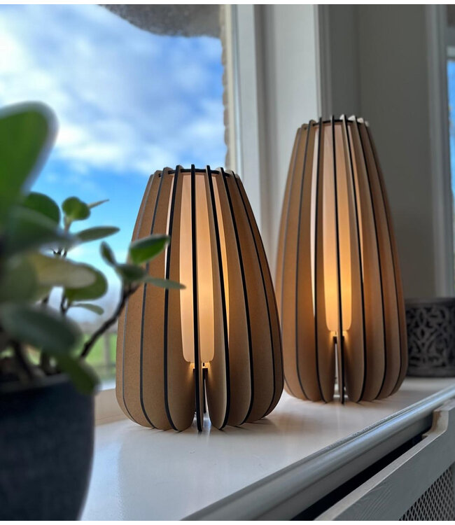 Tafellamp Rocket naturel met opaal binnenkant 60cm