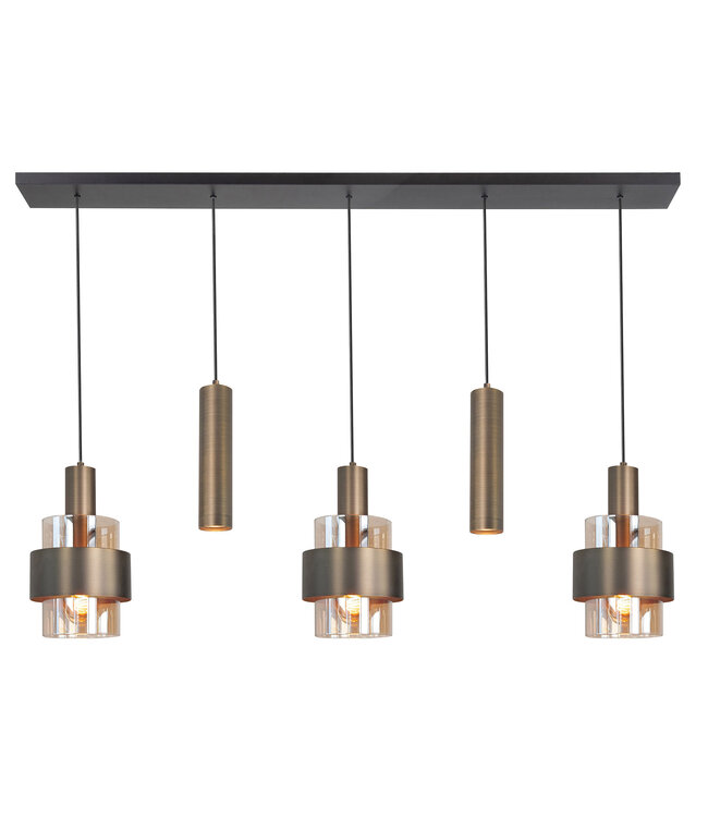 Highlight Marrone hanglamp 3 glazen  2 spots