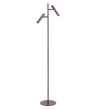 Highlight Vloerlamp lamp minimalistisch  2 lichts dimbaar -mat bruin