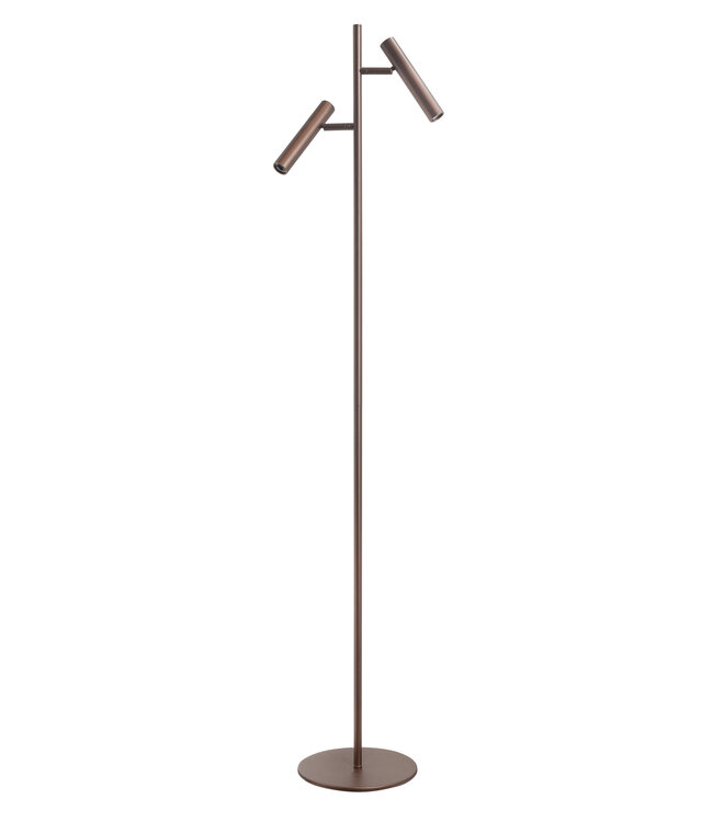 Highlight Vloerlamp lamp minimalistisch  2 lichts dimbaar -mat bruin