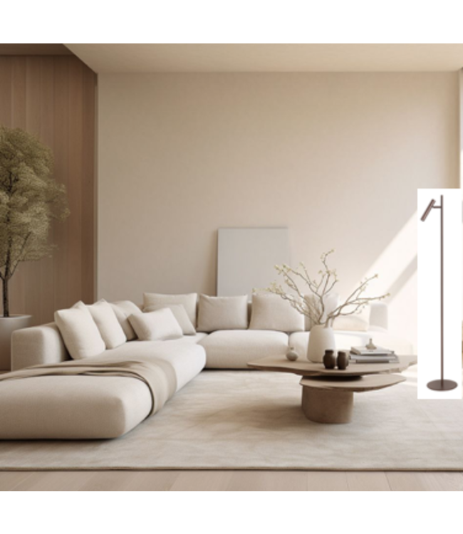 Leeslamp lamp minimalistisch 1 lichts dimbaar -mat bruin