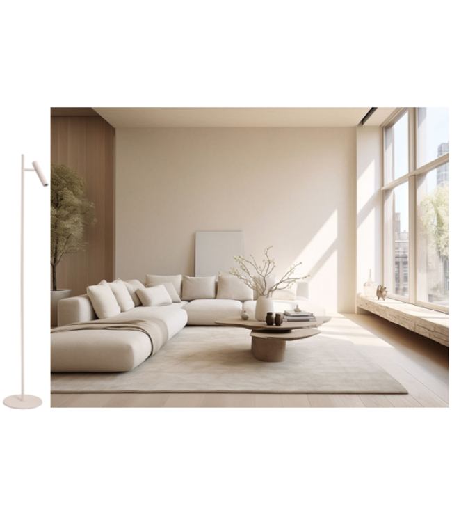 Leeslamp lamp minimalistisch 1 lichts dimbaar -mat creme