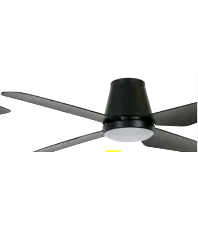 4 blads ventilator met licht-zwart kunststof bladen