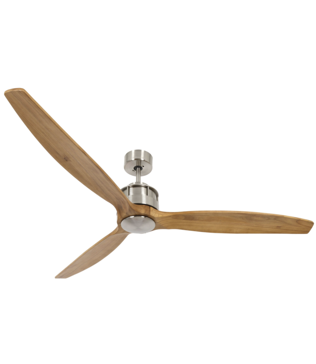 Luxe industriële ventilator -152cm-Rvs- naturel hout