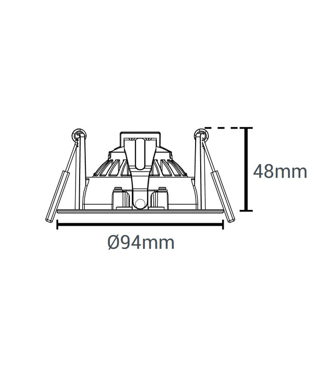 Inbouwspot met geintregreerde led ip54 1800K-3000K zwart