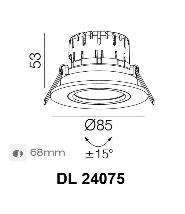 Inbouwspot met geintregreerde led ip65 2700K zwart