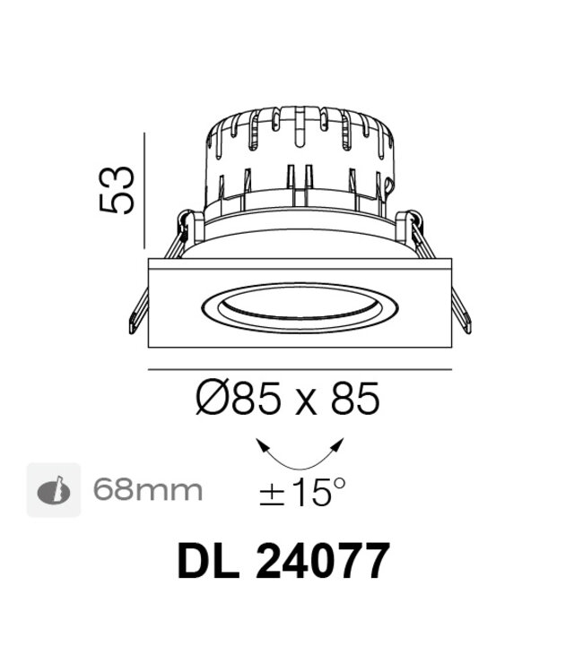 Inbouwspot met geintregreerde led ip65 2700K zwart
