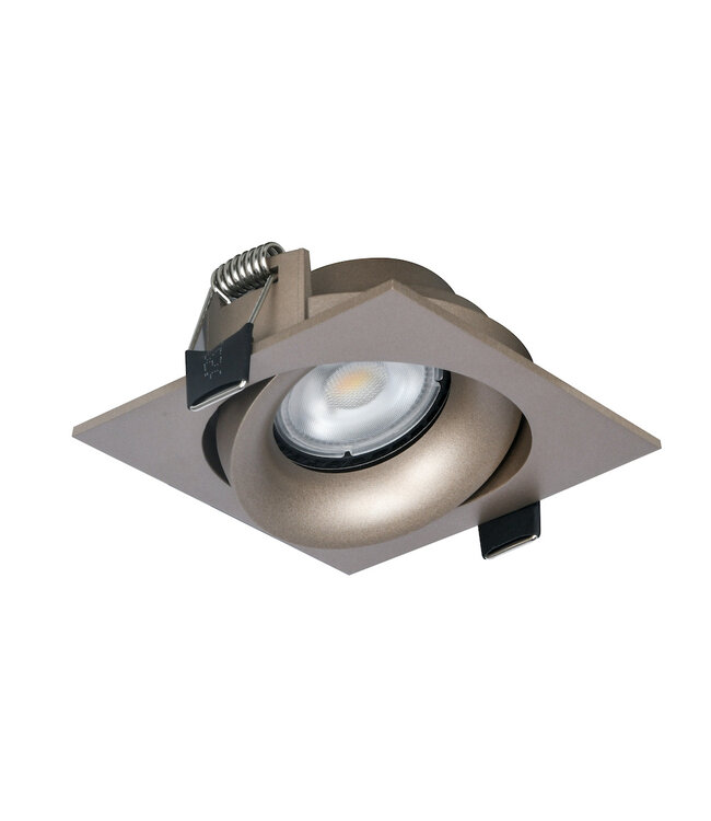 Luxe inbouwspot gu10 Champagne   kantelbaar vierkant