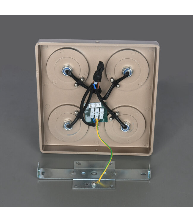 Megano  spot 4 lichts vierkant  champagne gu10 afgeronde hoeken