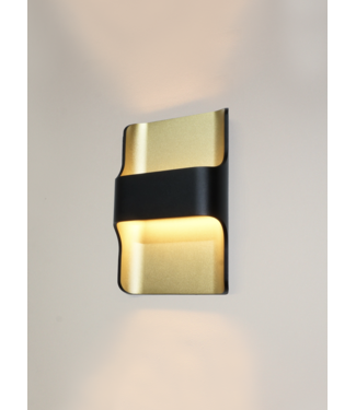 Artdelight Buiten lamp Up en down geintegreerde led  zwart goud