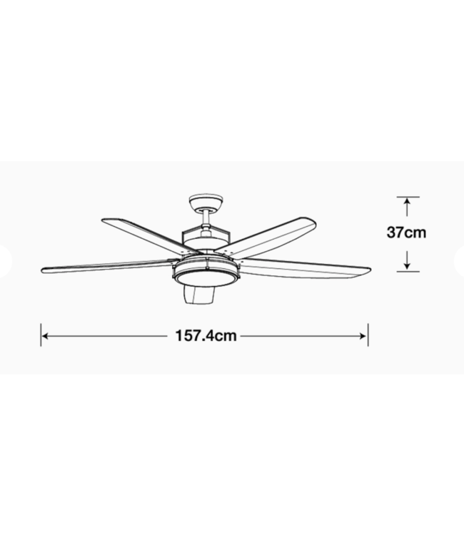Witte ventilator met lichthouten bladen een afstandsbediening-157cm