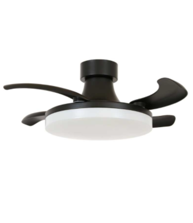 Plafond ventilator zwart inclusief licht inklapbaar