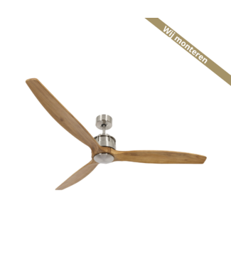 Beacon Luxe industriële ventilator -152cm-Rvs-naturel hout