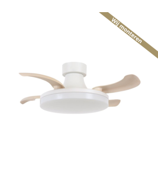 Beacon Plafond ventilator wit met hout  inclusief licht inklapbaar