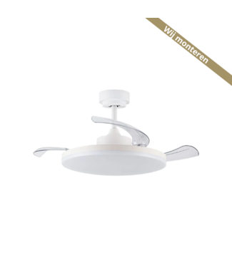 Beacon Plafond ventilator wit transparant inclusief licht inklapbaar