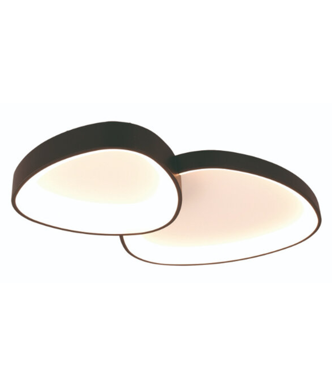 Plafondlamp organische vormen 29cm en 38cm Zwart