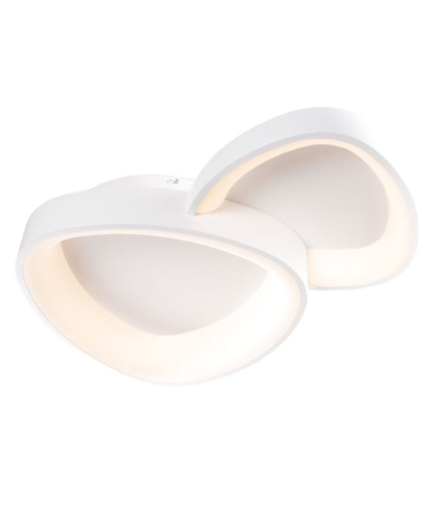 Plafondlamp organische vormen 29cm en 38cm Wit