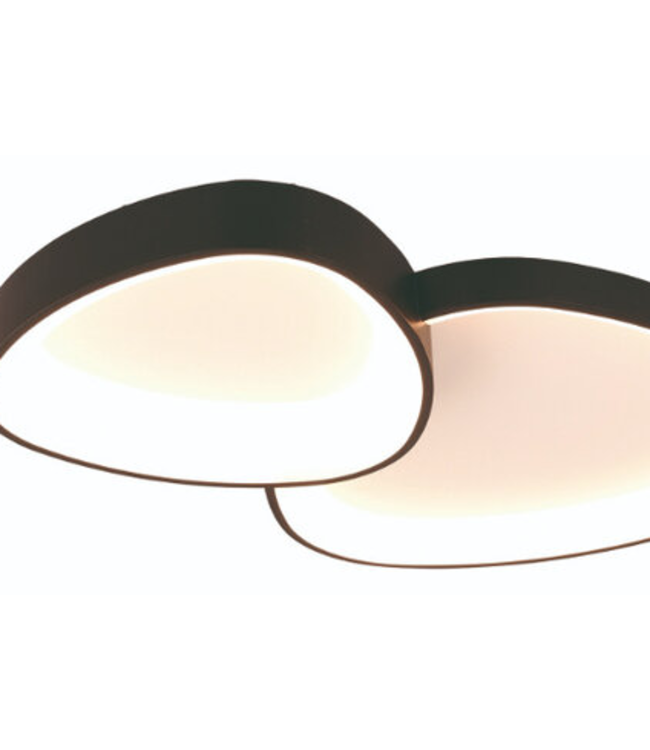 Plafondlamp organische vormen 29cm en 38cm en 52cm Zwart